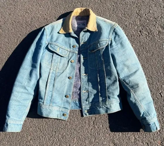 Lee Storm Rider jaqueta jeans vintage forrada anos 70