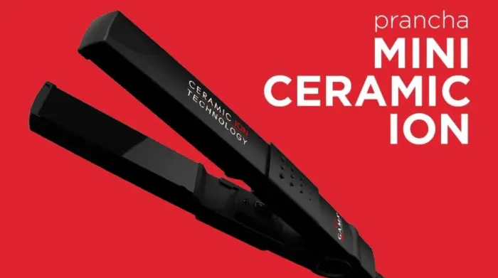 Mini Prancha De Cabelo Gama Italy Ceramic Íon - Bivolt Preto