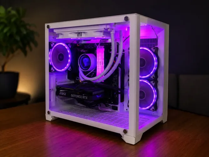 Pc Gamer Branco RGB RTX 4060 + Ryzen 5 5500 + 32GB + NVMe 1TB