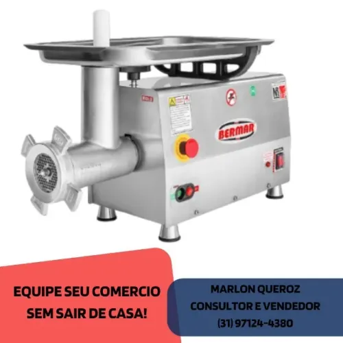 Moedor De carne Para açougue Inox Bermar Boca 22