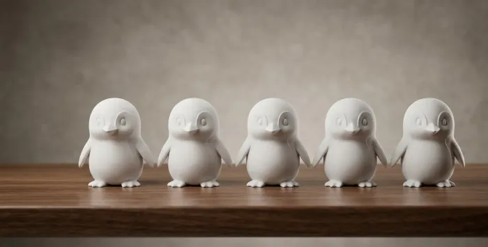 20 mini pinguins gesso cru