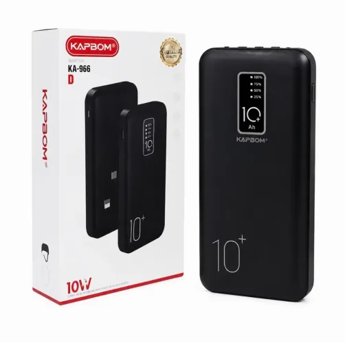 Power Bank Kapbom KA-966 10000mAh Original | Carregador Portátil com Cabo
