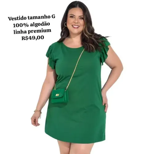 Vestido feminino linha Confort 100% algodão tamanho G