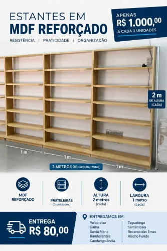 PRATELEIRA ESTANTE - MDF REFORÇADO