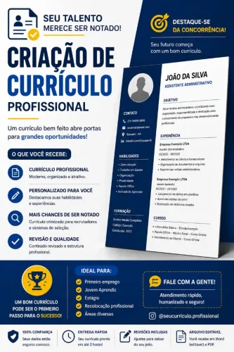 Faço currículo profissional 