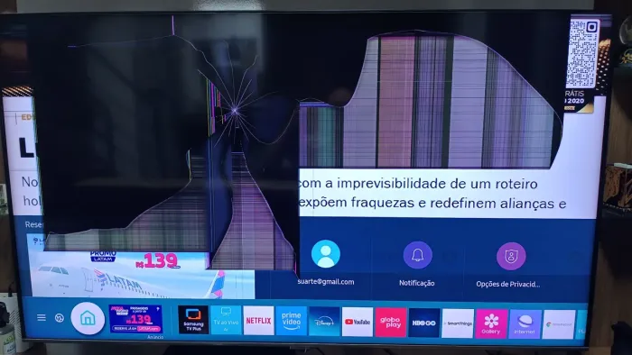 TV Samsung 55 QN55Q70TAG (display com defeito)
