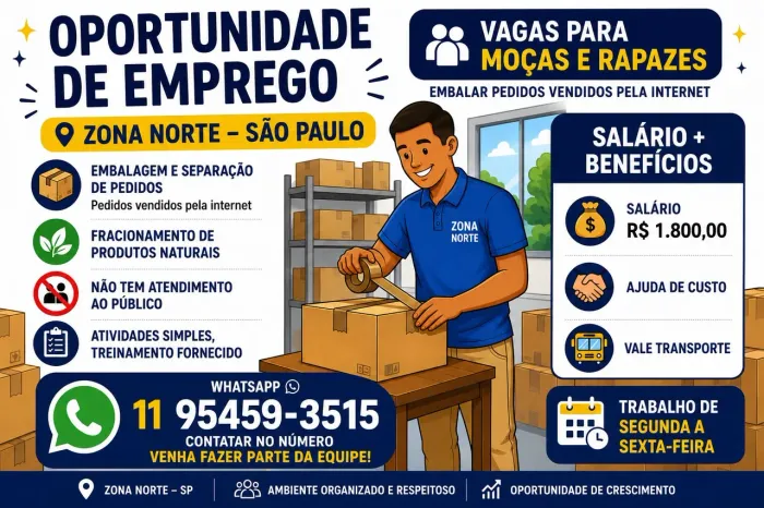 Vagas para Tucuruvi e região 