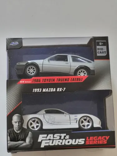 Jada Fast and Furious Legacy Series 1/32 TOYOTA Trueno & Mazda Rx-7 Twin Pack Novo