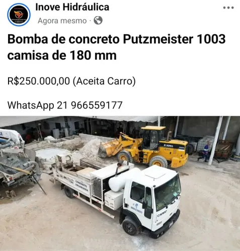 Bomba de concreto Putzmeister 1003