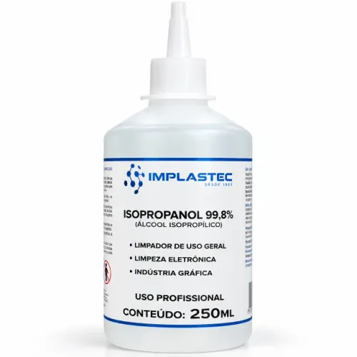 Álcool Isopropílico 99,8% Implastec 250ml Placas Eletrônicas
