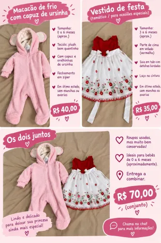 Roupinhas de Bebê Usadas - Macacão e Vestido