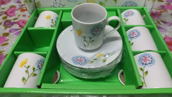 Xícaras de Cerâmica Decoradas para Café - 12 pçs.