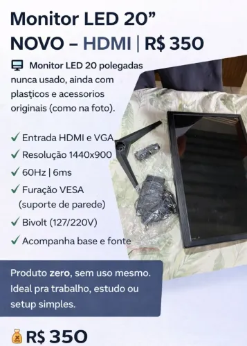 Monitor LED 20 NOVO