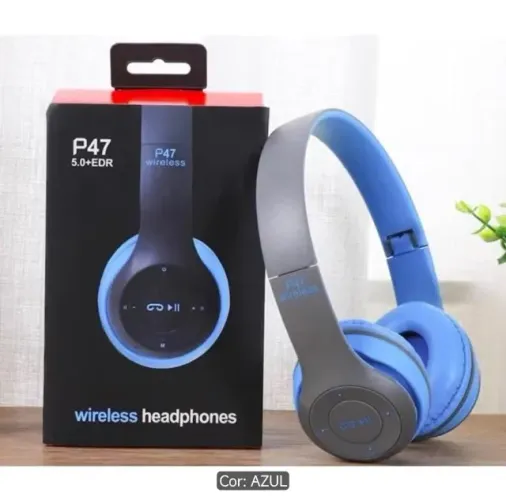 Fone de ouvido estéreo sem fio Fone P47 com redução de ruído, Bluetooth 5.0, universal
