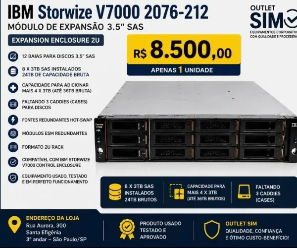 IBM storwise e servidor diversos