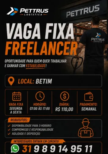 Vaga ajudante carga e descarga