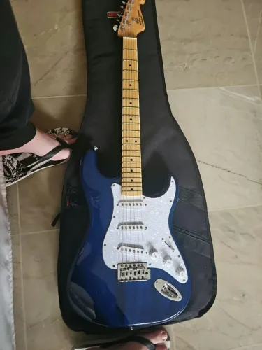 Guitarra SX SST/ASH/TBU Vintage Series - Transparent Blue - Caso Incluso