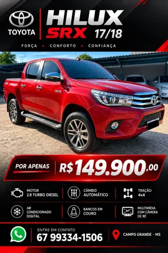 Toyota Hilux CD SRX 4X4 2.8 TDI 16V Diesel Aut. 2018