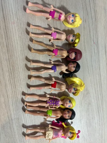 Lote Polly Pocket Clássica Anos 2000 - 8 Bonecas + Mais de 35 Acessórios Originais