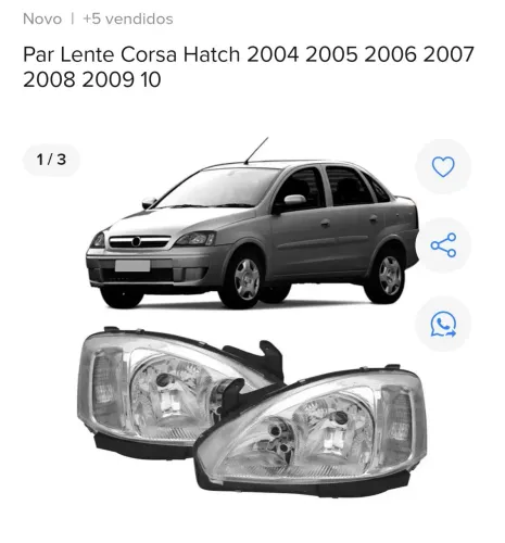 Kit lente farol Corsa frente Montana 2004 até 2010