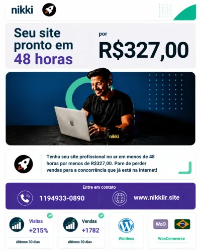 SITE focado em vendas para o seu marketing no Facebook e Instagram.