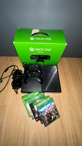 PARA VENDER HOJE! Xbox One 500GB Completo + 2 Controles + 5 Jogos - Ótimo Estado