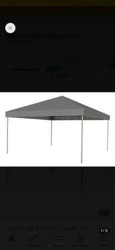Tenda 6x6 lona cinza aco galvanizado resistente