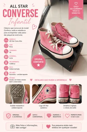 Tenis All Star infantil original, na caixa