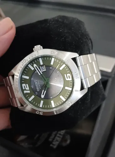 Relógio Masculino Orient Solartech Mbss1497e2sx Aço Inox Verde 50m
