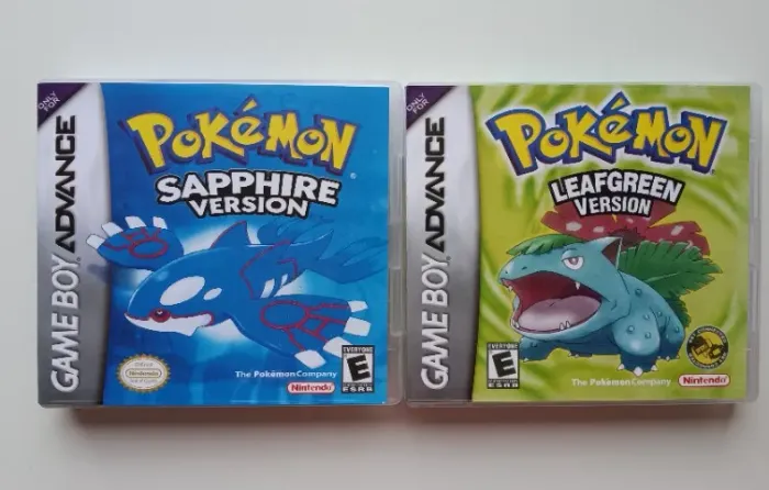 KIT Jogo Pokémon Leaf Green Version + Jogo Pokémon Sapphire Version - Gba