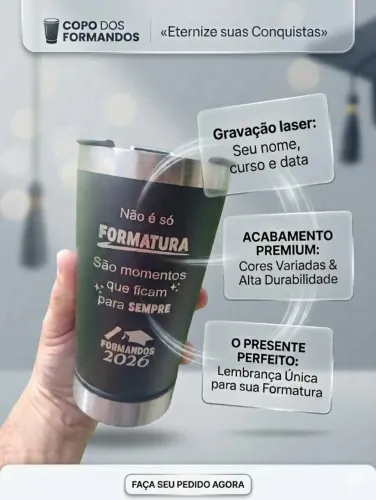 Copo térmico personalizado a laser