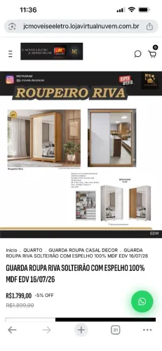 ROUPEIRO SOLTEIRÃO RIVA MDF