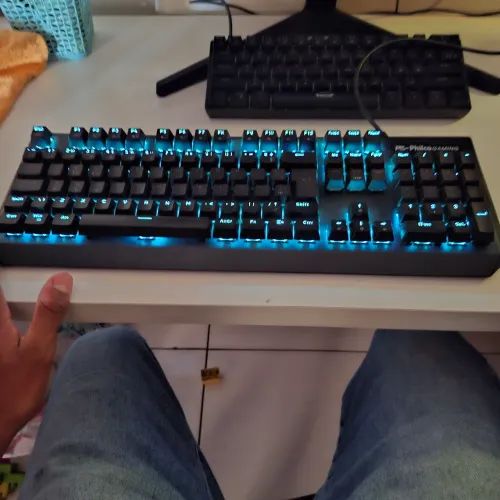 Teclado gaimer mecanico com rgb azul