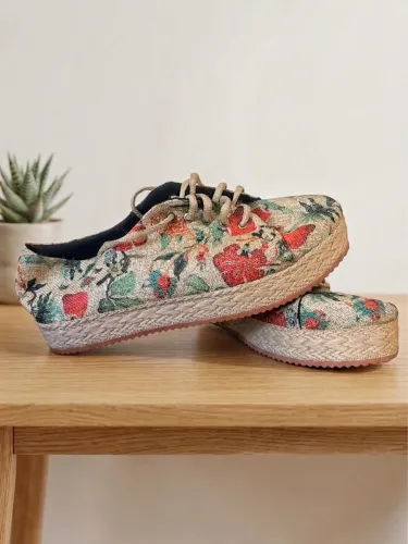 sapato feminino estampado floral 39