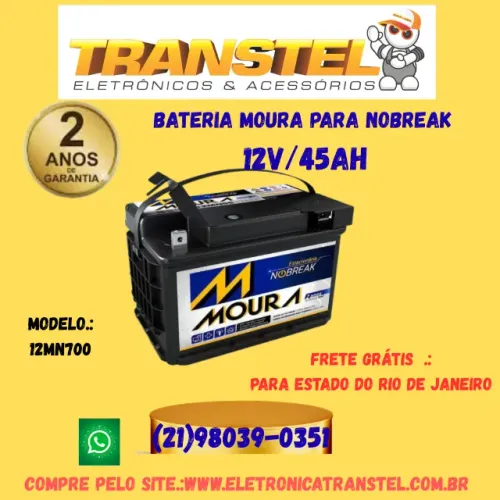 Nobreak Bateria Estacionária Moura 45ah 50ah 12MN700