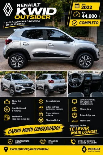 Renault Kwid Outsider 1.0 Flex 12V 5P Mec. 2023