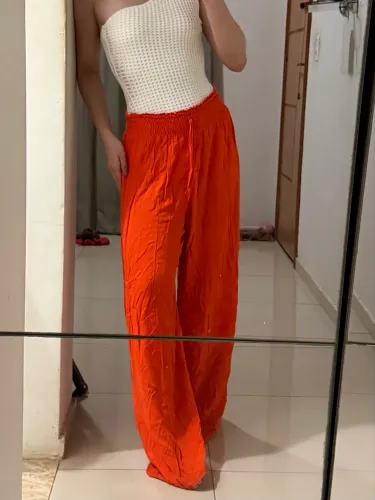 Calça despojada laranja
