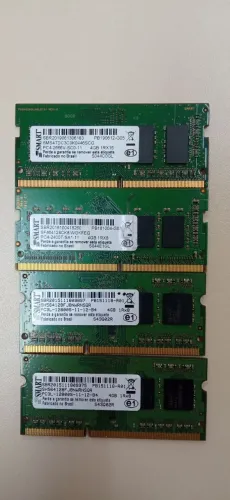 Kit 4 Memórias RAM Notebook 4GB - DDR3L e DDR4 - SO-DIMM