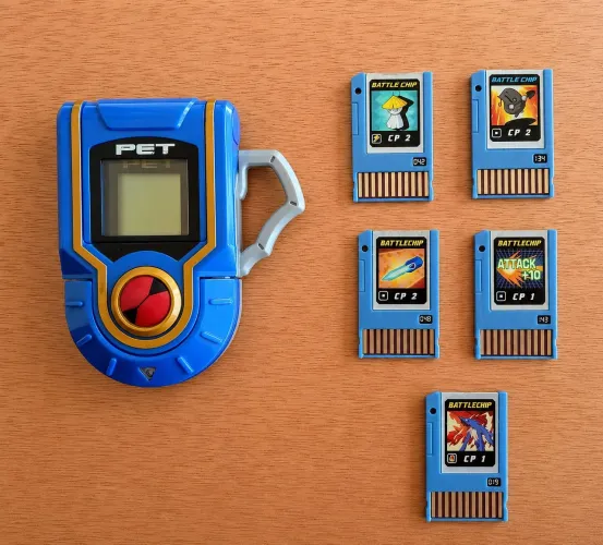 PET Megaman NT Warrior Advanced Completo com Chips e Cabo