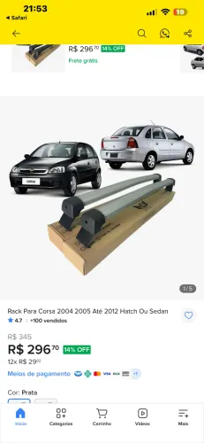 Vendo rack do corsa