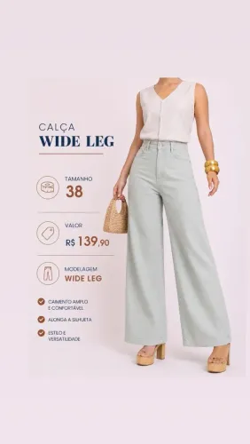 Calças Wide Leg Nova