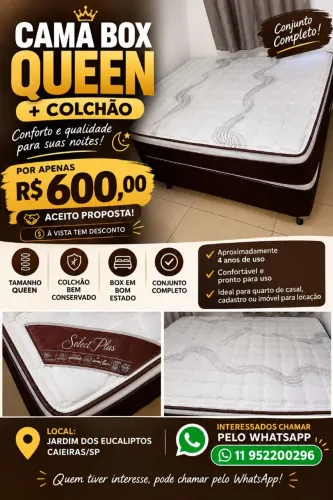 Cama de casal Queen com colchão