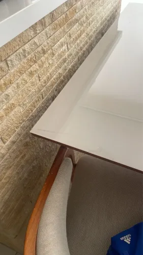Mesa 08 Lugares em Madeira com tampo em vidro