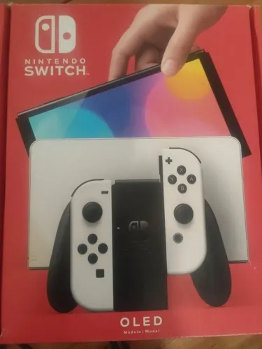 Nintendo switch Oled completo na caixa + jogo e acessórios
