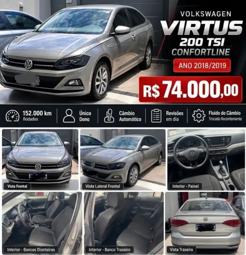 Volkswagen Virtus Comfort. 200 TSI 1.0 Flex 12V AUT 2019