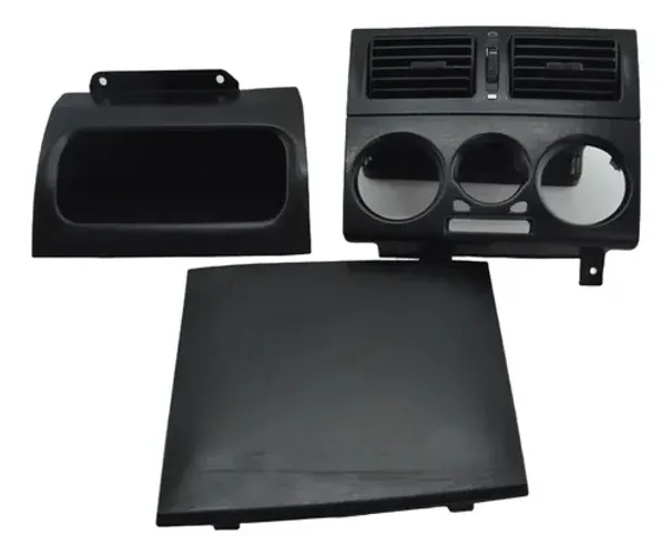 Kit Moldura Acabamento Central Painel Siena 2010 Original Preto