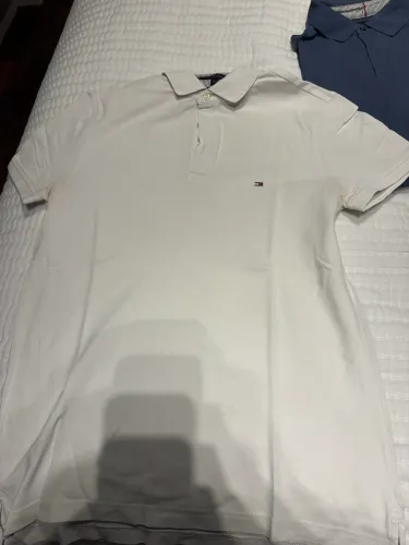 Polo Tommy Hilfiger slim fit branca 