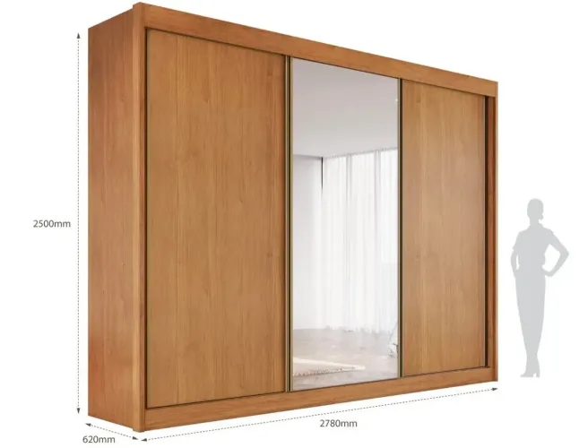 Guarda roupa casal com espelho