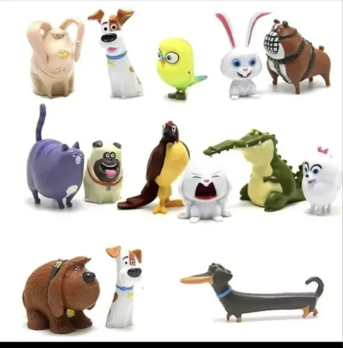 Kit com 10 miniatiras petz a vida secreta dos bichos