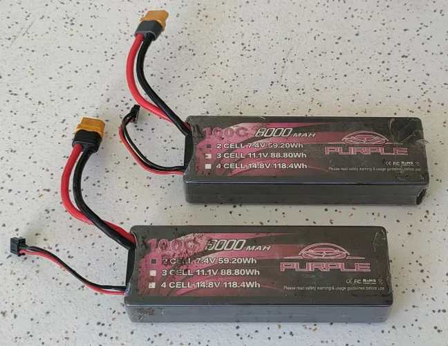 2 Baterias Lipo 2s 8000mah 100c C/ Hard Case Plug Xt60 - Usadas!